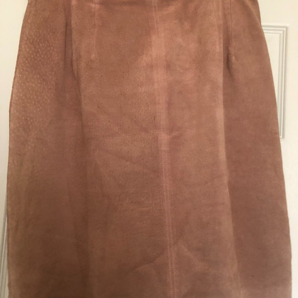Pink 100% Suede Skirt.